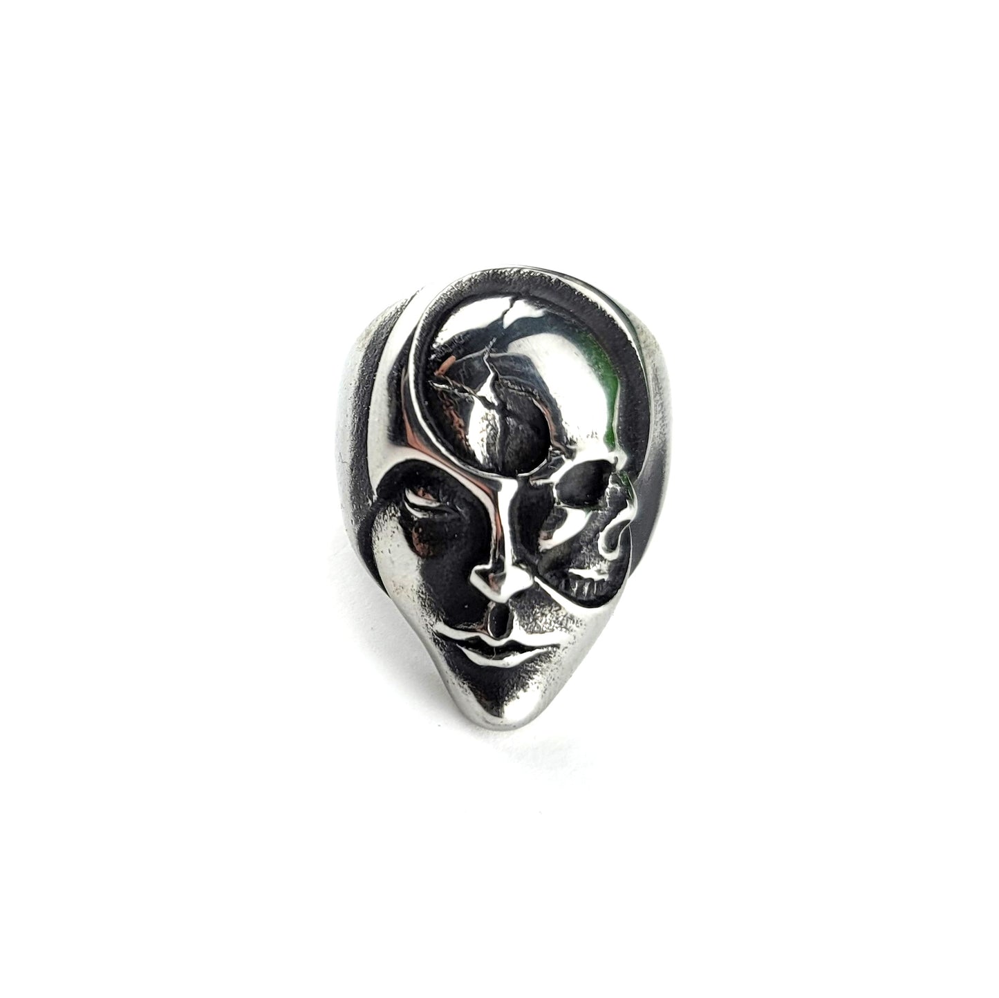 Art Deco Sculpted Face Ring Size 12.5