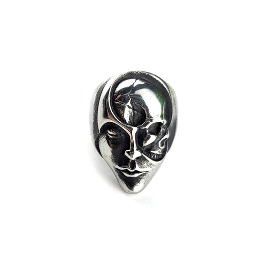 Art Deco Sculpted Face Ring Size 12.5