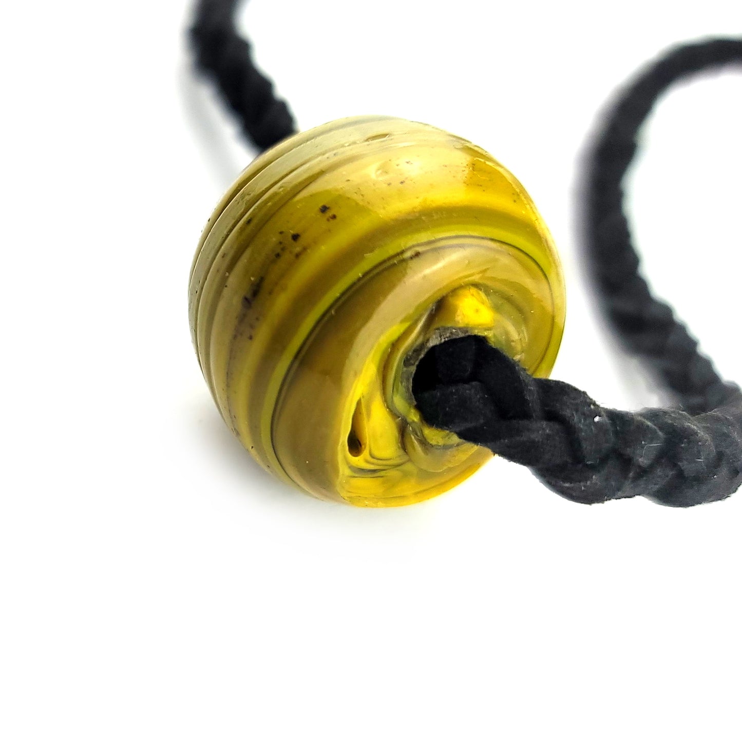 Mustard blown Glass Necklace by J.J. Dean