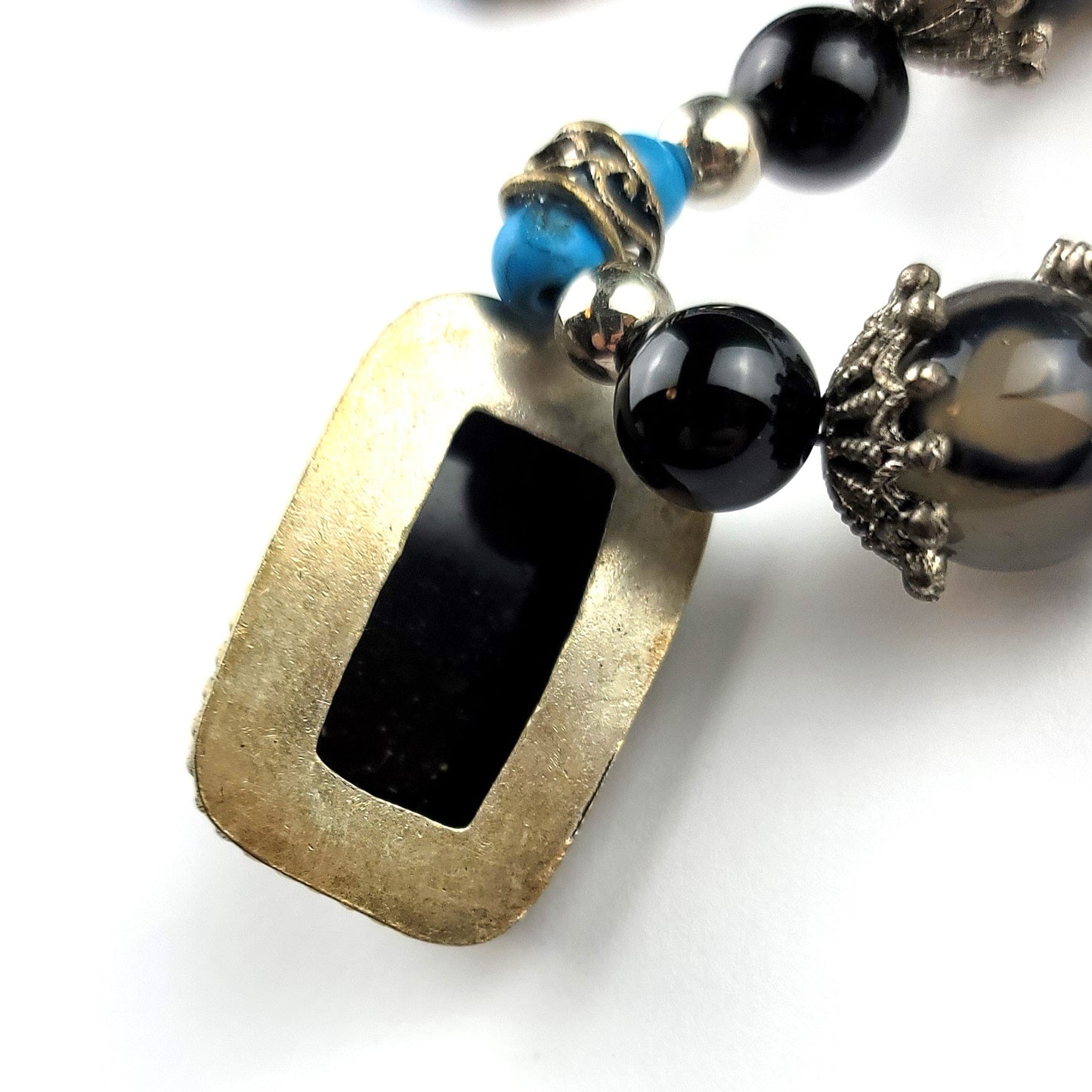 Smoky Quartz & Turquoise Necklace by J.J. Dean