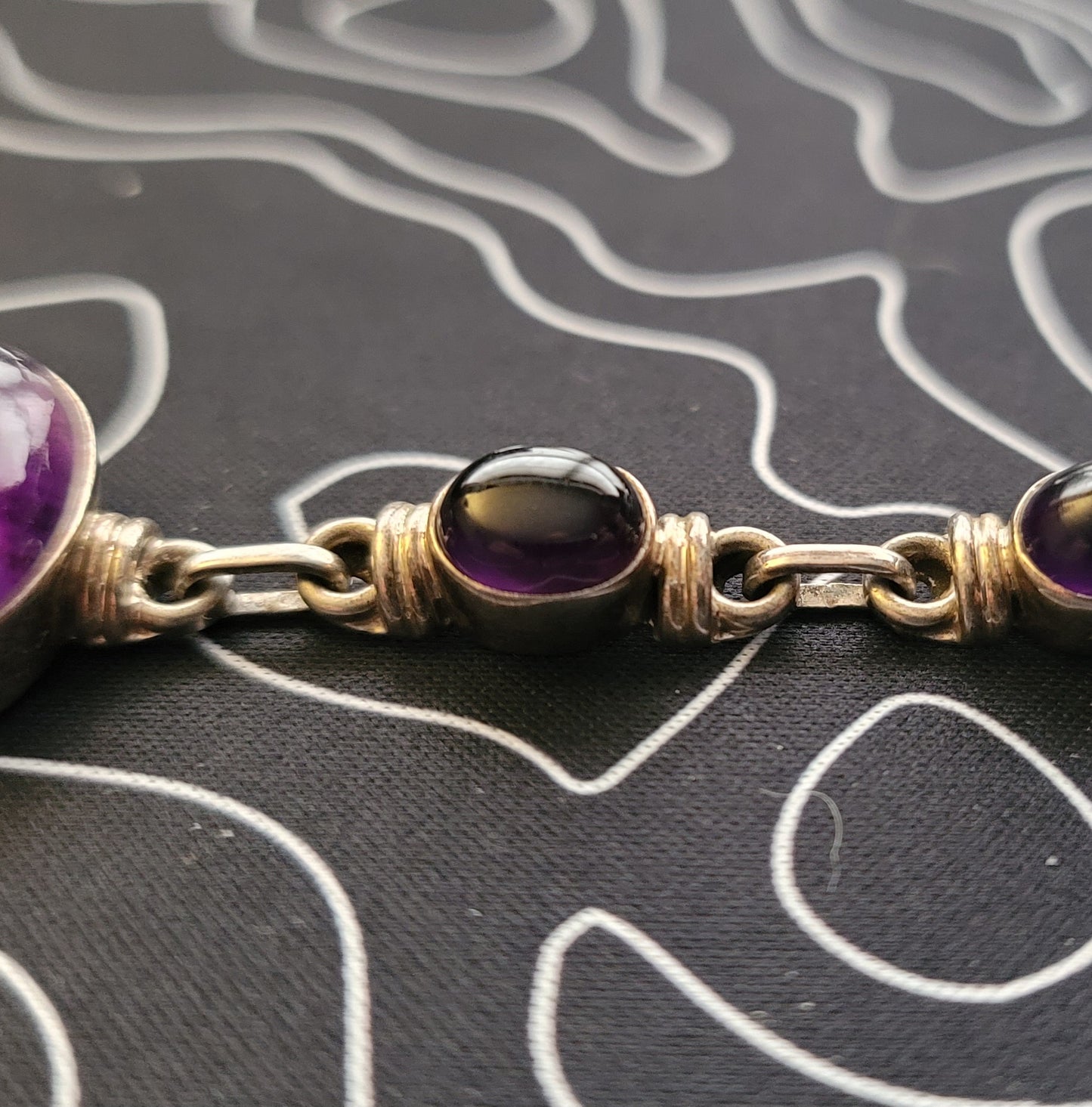 Vintage .925 Sterling Silver Amethyst Tennis Bracelet