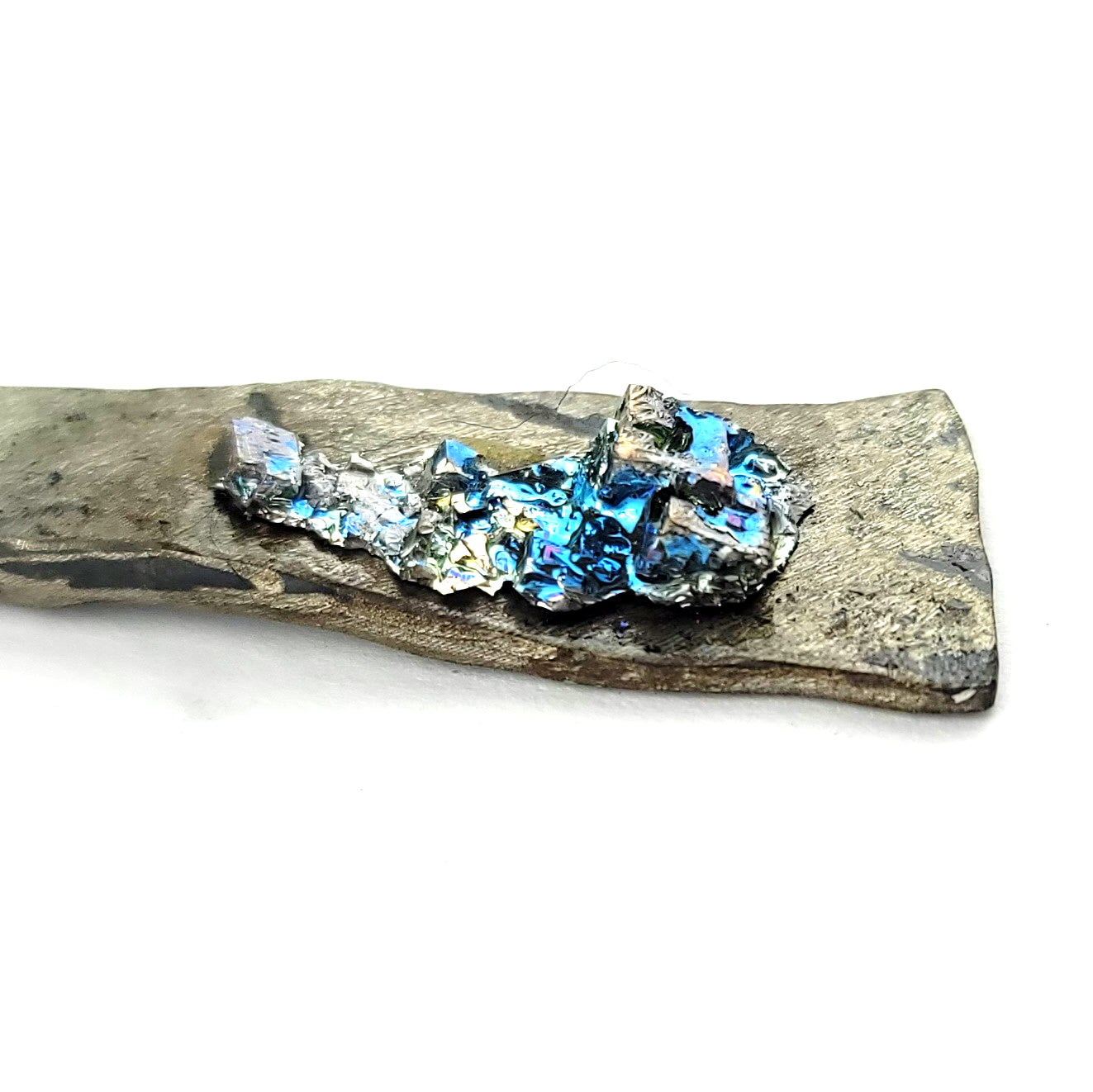 Tool Steel & Bismuth Crystal Necklace by J.J. Dean
