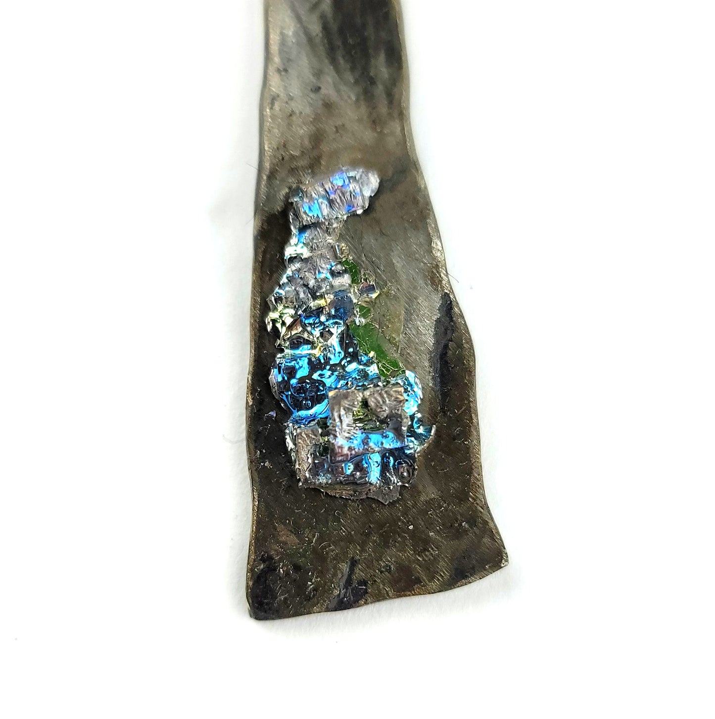 Tool Steel & Bismuth Crystal Necklace by J.J. Dean