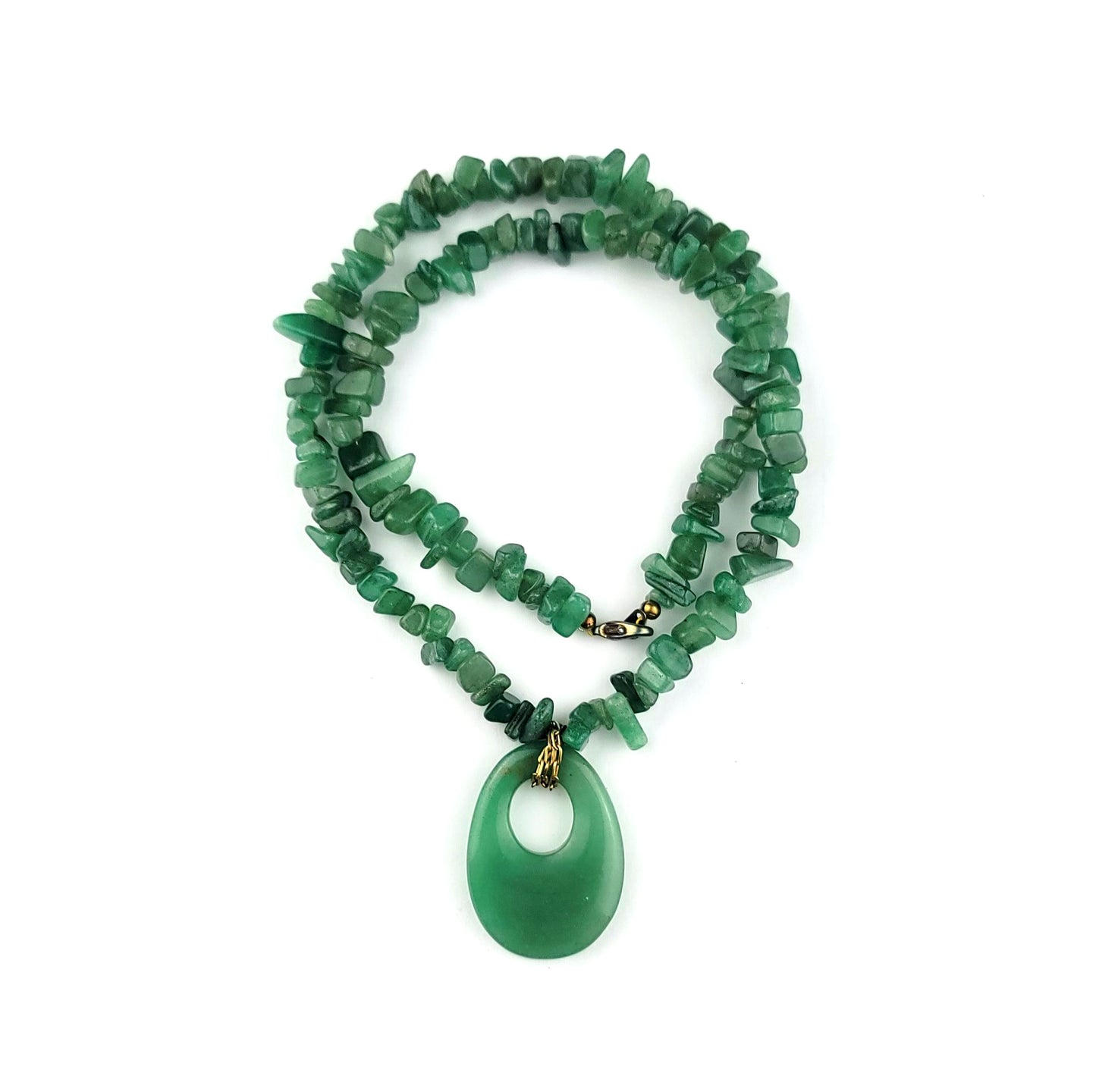 Jadeite Pendant Beaded Necklace by J.J. Dean