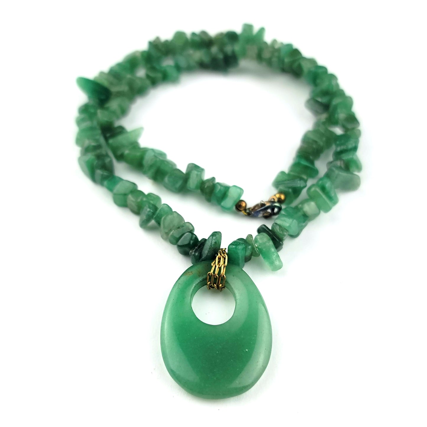 Jadeite Pendant Beaded Necklace by J.J. Dean