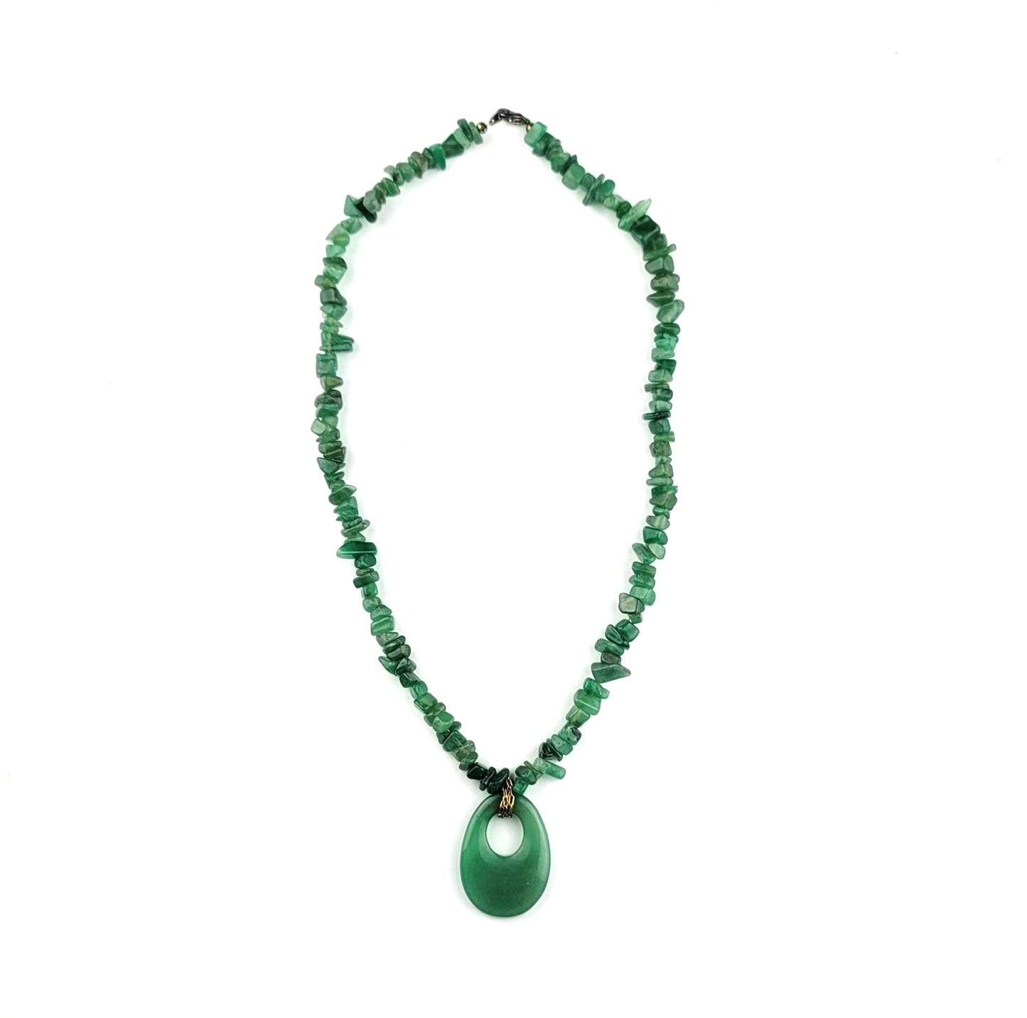 Jadeite Pendant Beaded Necklace by J.J. Dean