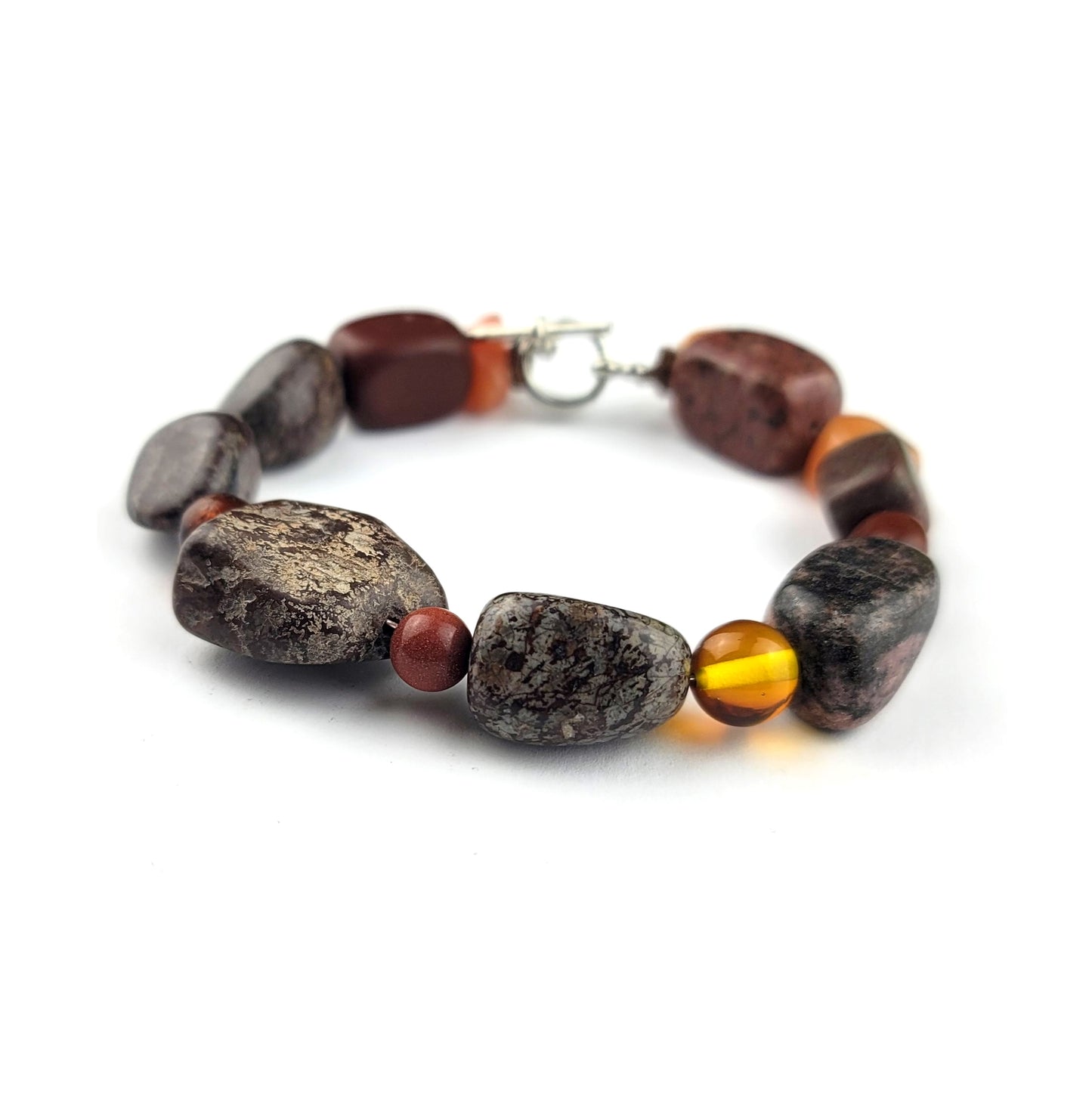 Red Jasper & Granite Bracelet by J.J. Dean