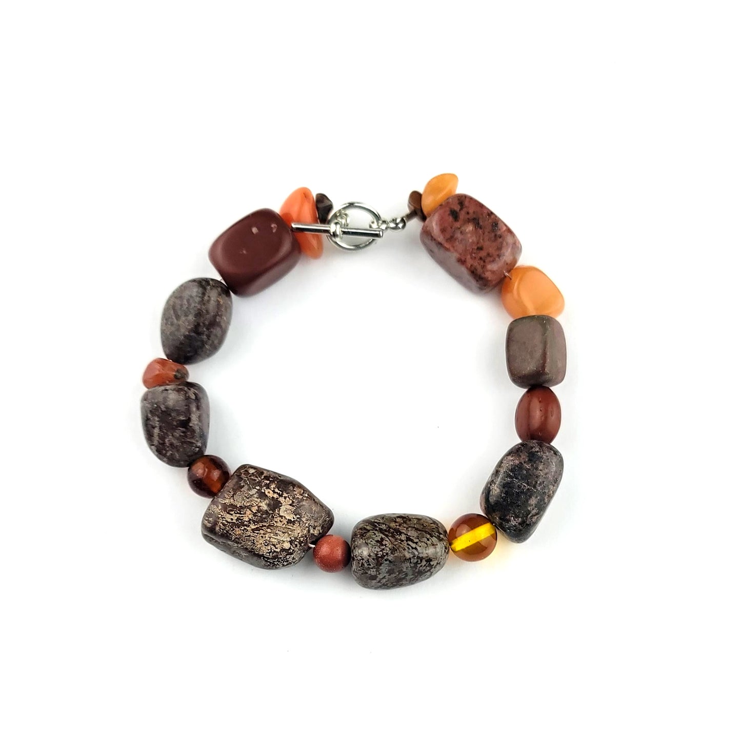 Red Jasper & Granite Bracelet by J.J. Dean