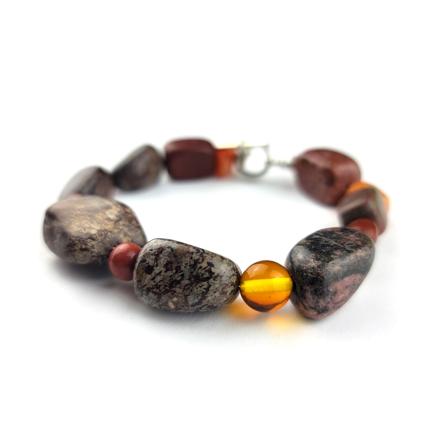 Red Jasper & Granite Bracelet by J.J. Dean