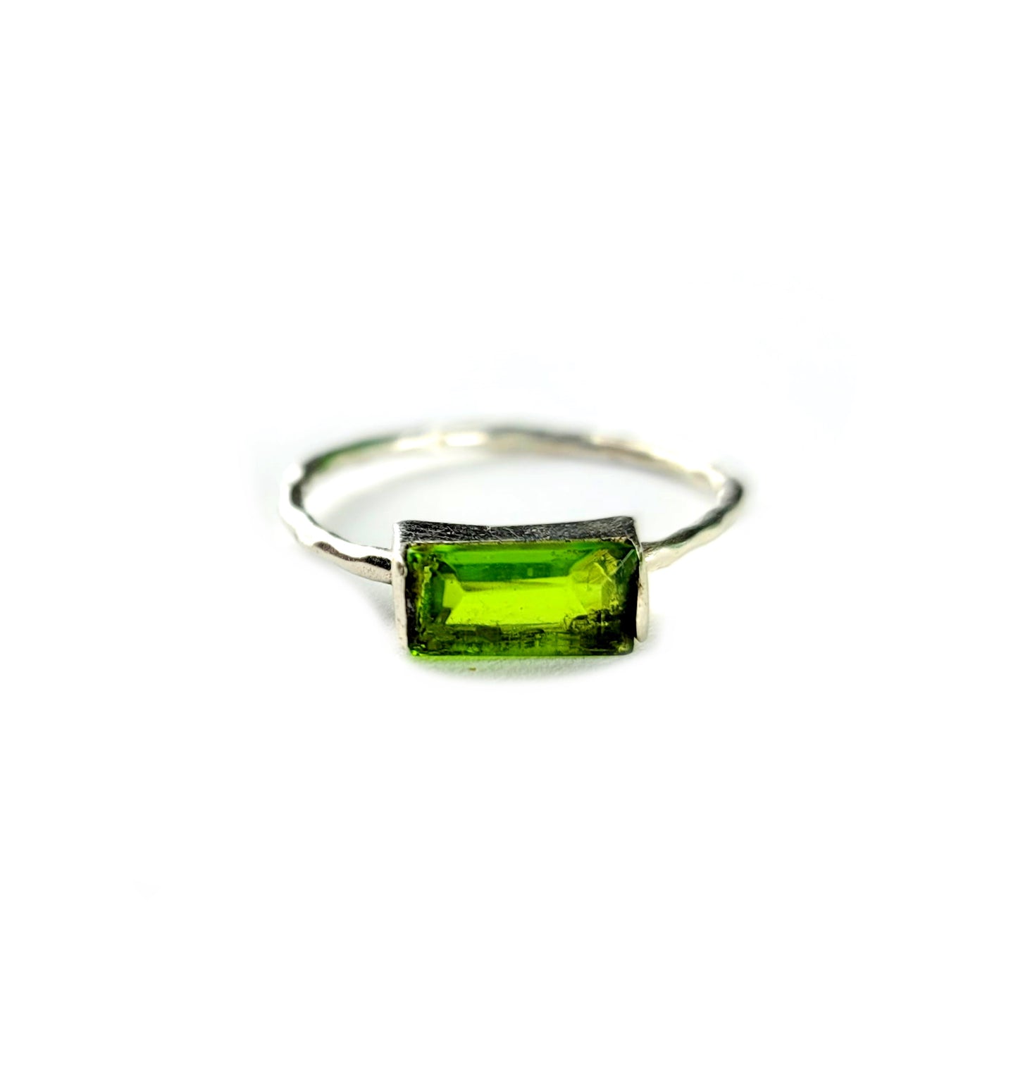 Vintage Sterling Silver 925 Peridot CZ Stack ring