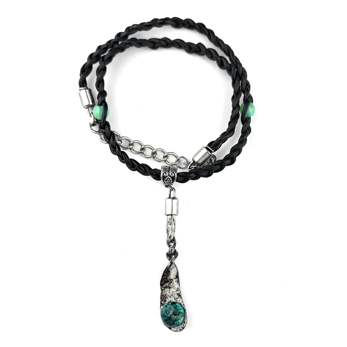 Tool Steel & Blue Onyx Necklace by J.J. Dean