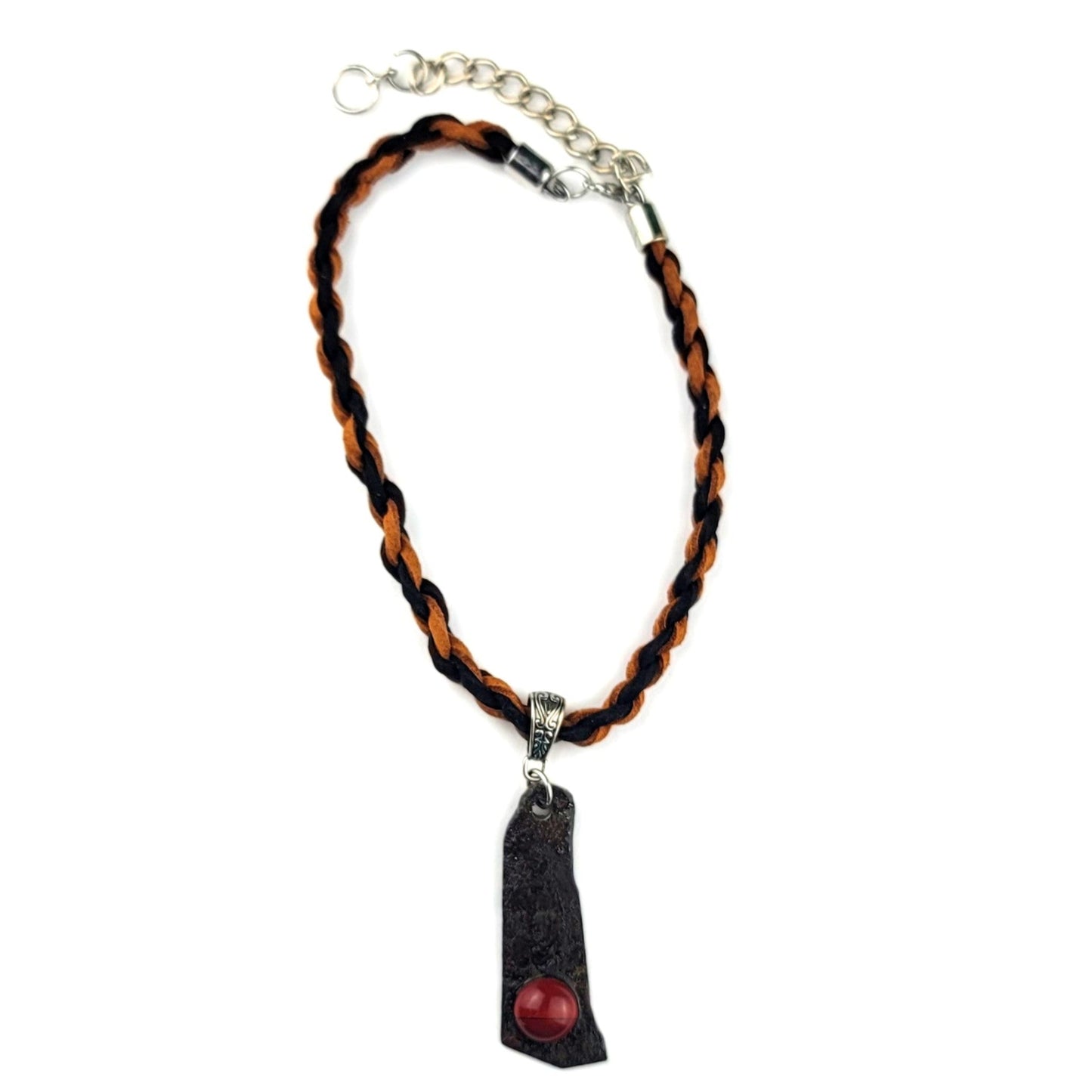 Tool Steel & Red Jasper Necklace by J.J. Dean