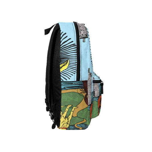 The Moon, Tarot Card, Backpack by J.J. Dean (Color Edition)