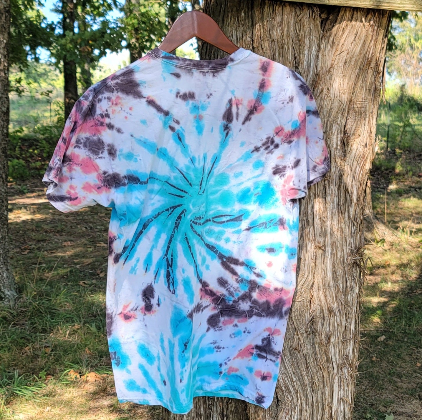 Blue Flury Tie Dye Tee Shirt - Medium - Hypno Monkey