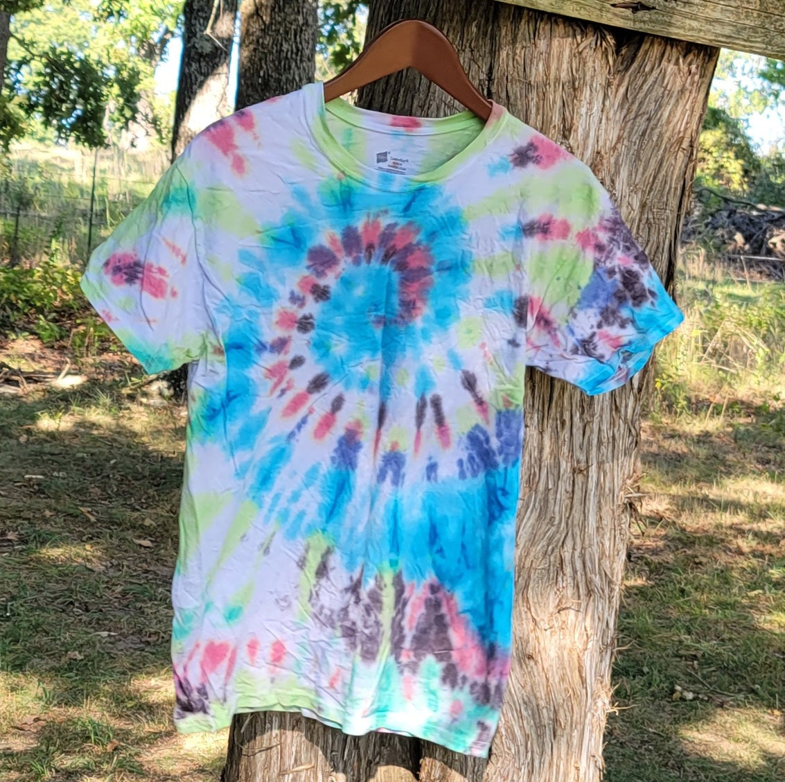 Black Rainbow Spiral Tie Dye Tee Shirt - Hypno Monkey