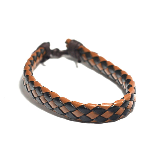 Leather Flat Braid Bracelet