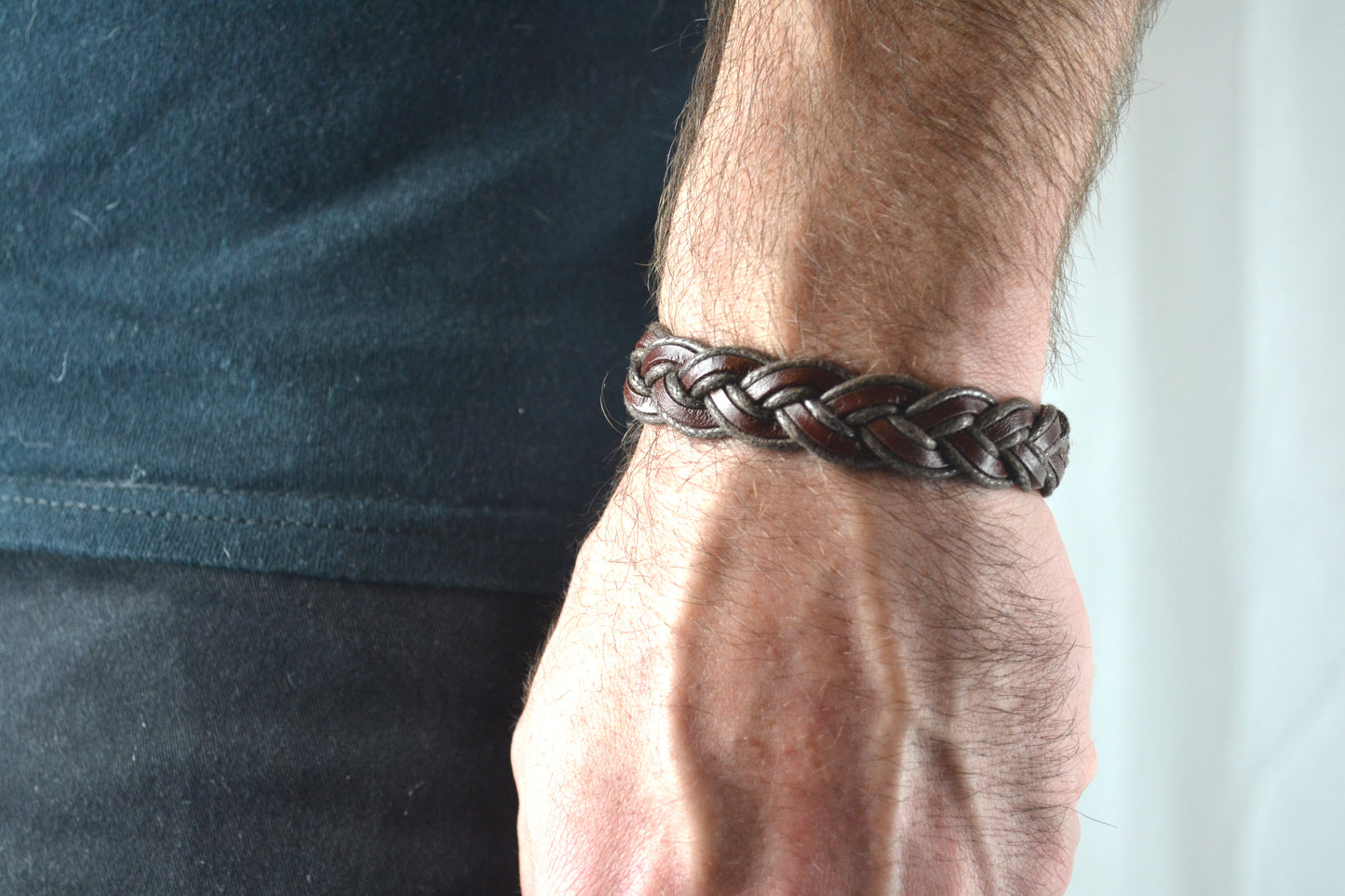 Flat Weave Leather Bracelet