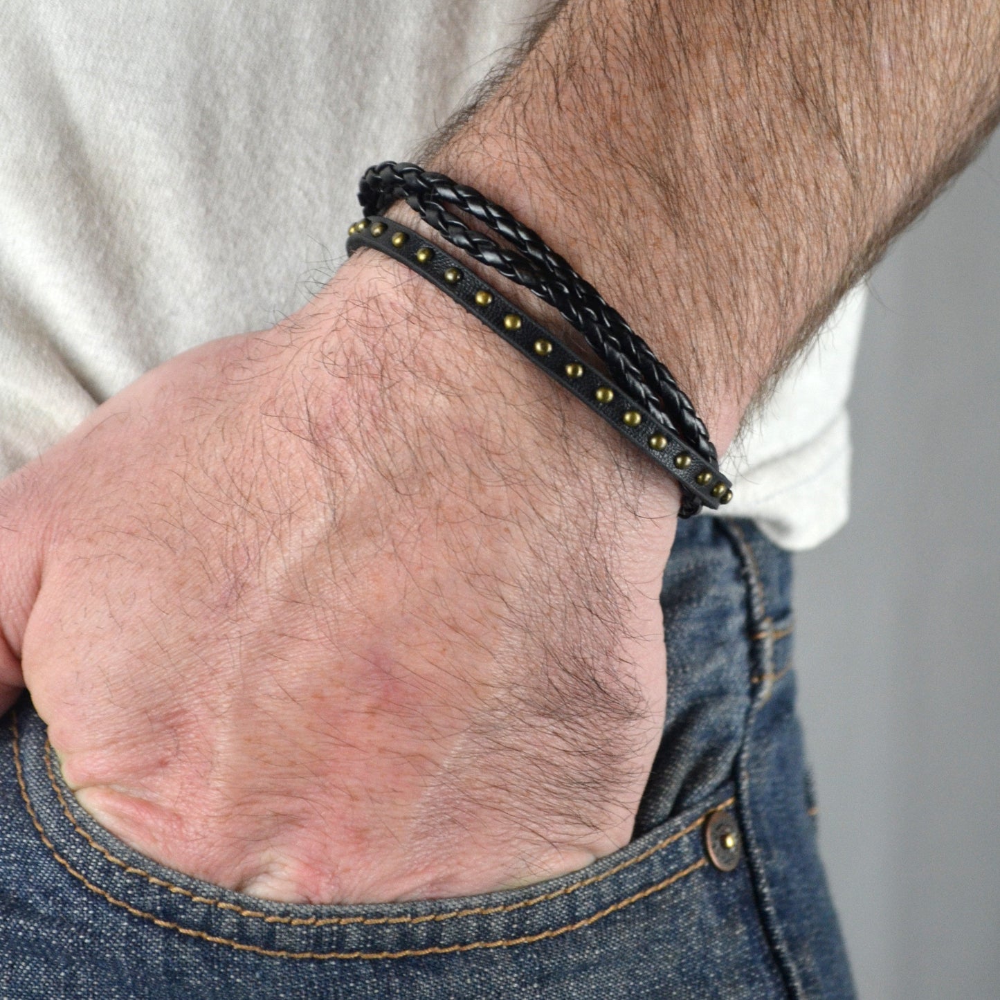 Studded Leather Bracelet