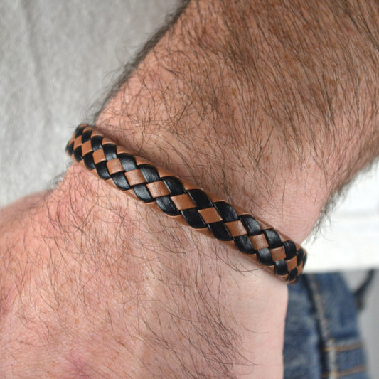 Leather Flat Braid Bracelet