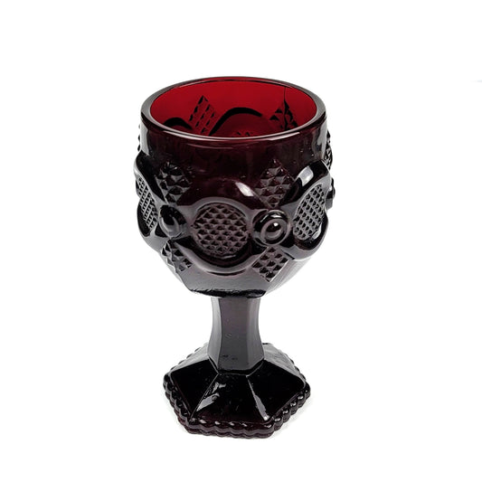 Small Cranberry Glass Goblet