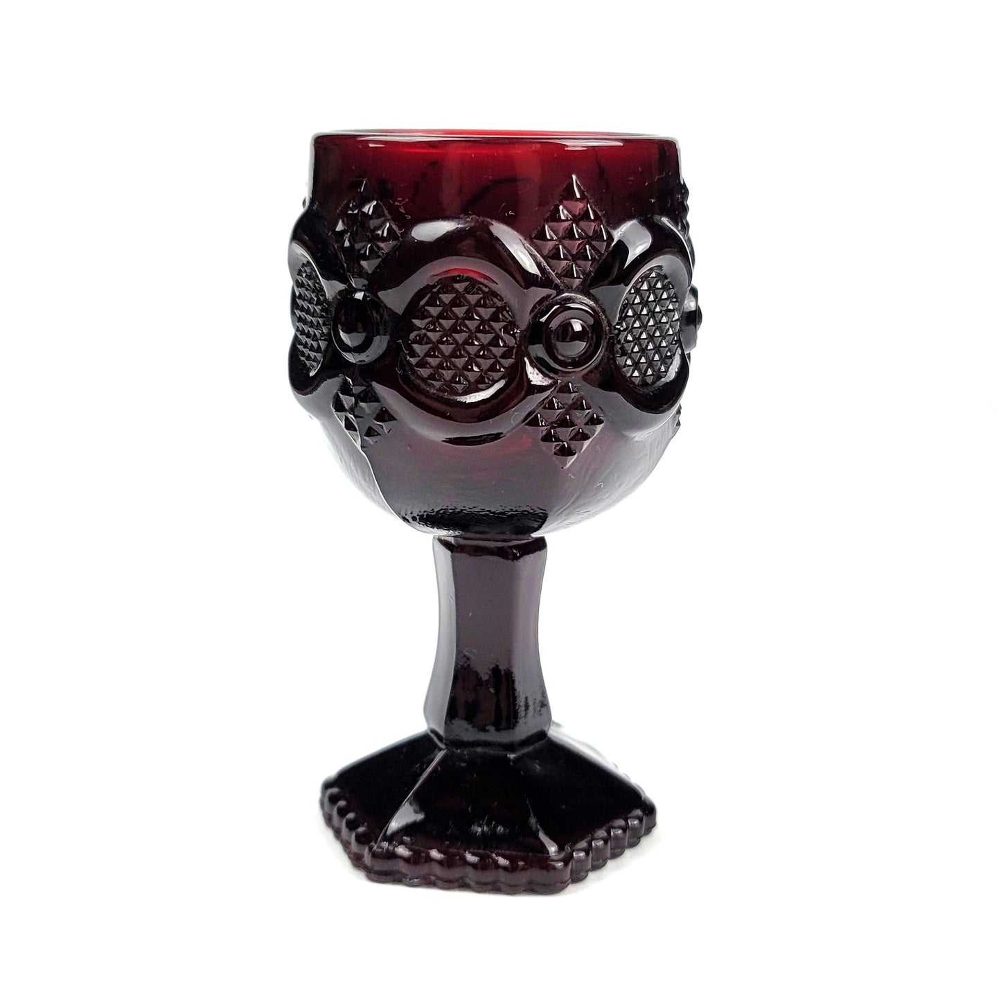 Small Cranberry Glass Goblet