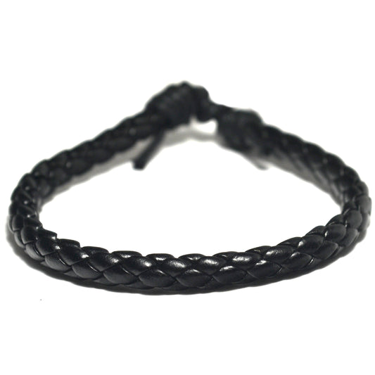 Rolled Braid Leather Bracelet