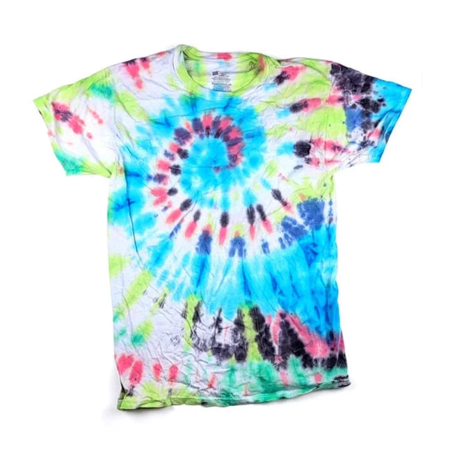 Black Rainbow Spiral Tie Dye Tee Shirt - Hypno Monkey