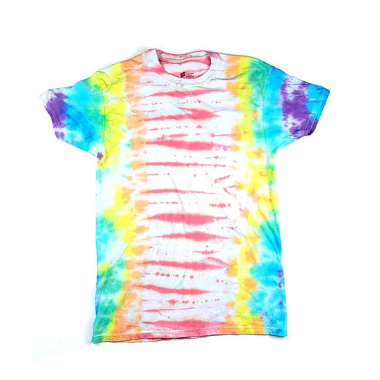 Rainbow Zebra Tie Dye Tee Shirt - Medium - Hypno Monkey