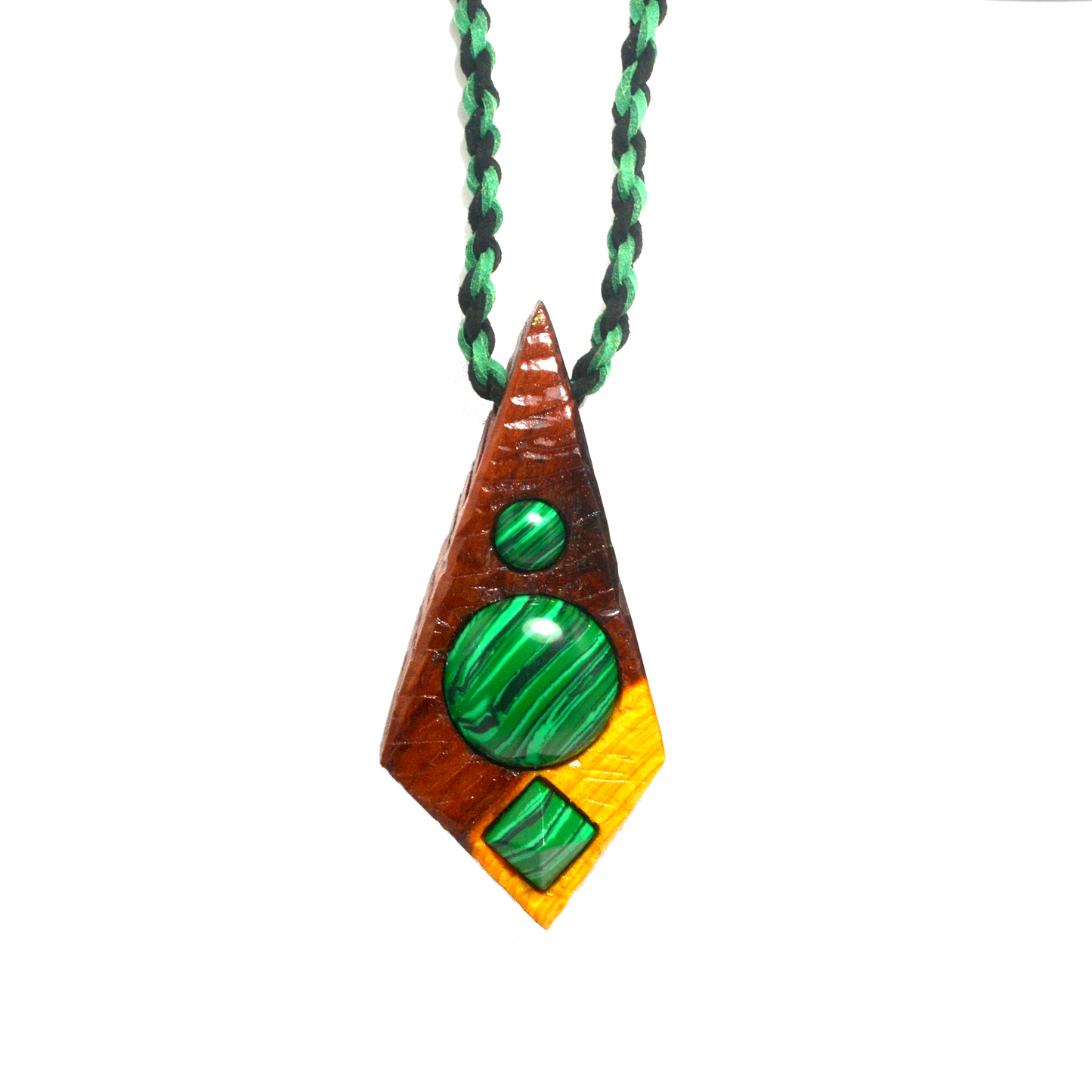 Malachite & Cedar, Pendant, Necklace by J.J. Dean