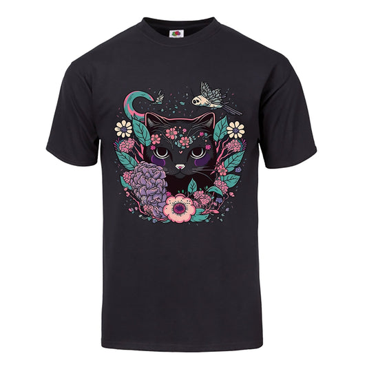 Floral Kitty Tee Shirt - Hypno Monkey